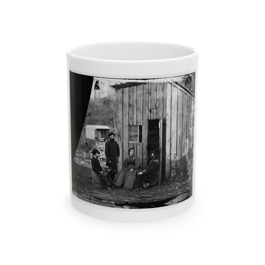 Aquia Creek Landing, Virginia (Vicinity). Group At Captain W.S. Hall's Wagon Camp (U.S. Civil War) White Coffee Mug