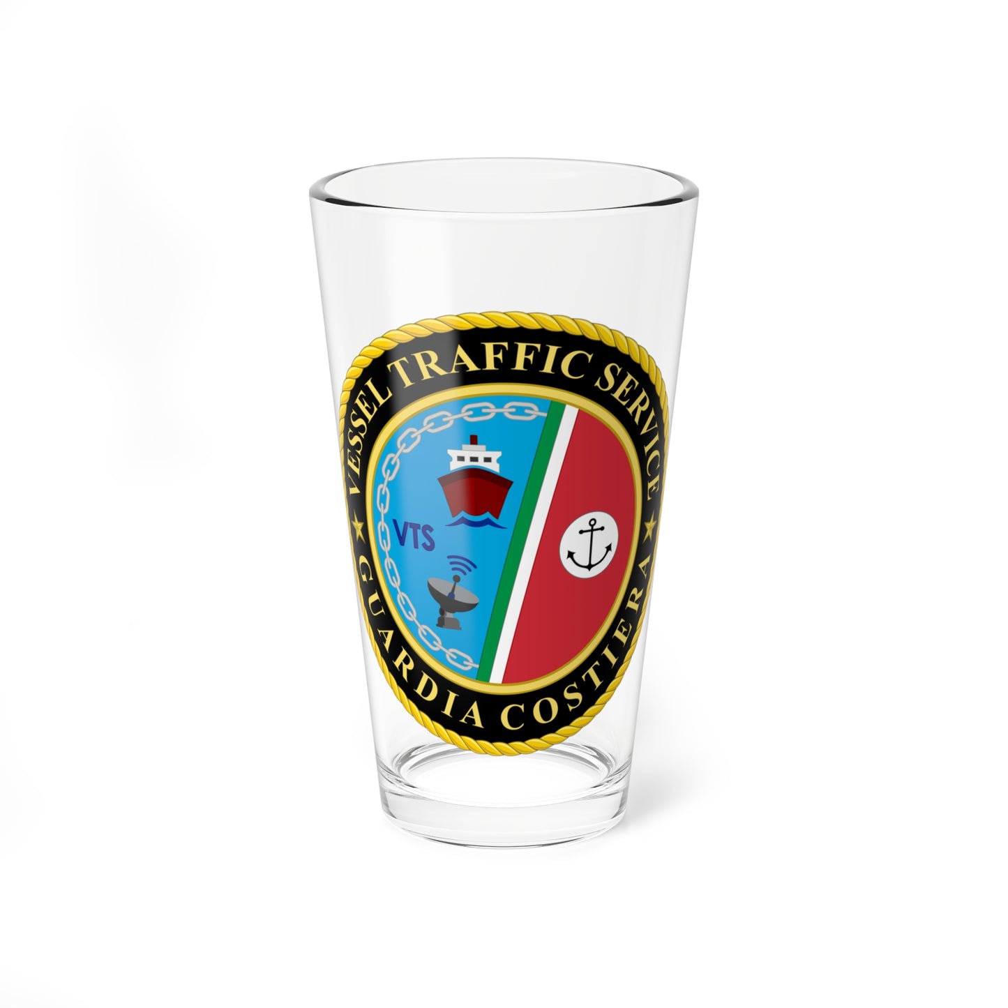 Vessel traffic service - Italian Coast Guard (Italy) (Coat of Arms) Pint Glass 16oz