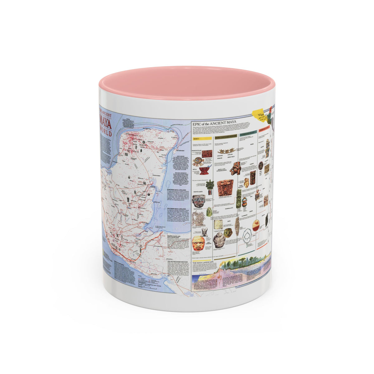 North America - The Ancient Maya World (1990) (Map) Accent Coffee Mug