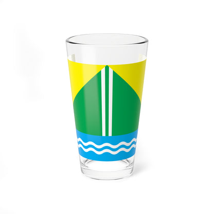 Flag of Nazyvaevsky rayon Omsk oblast (Russia) Pint Glass 16oz