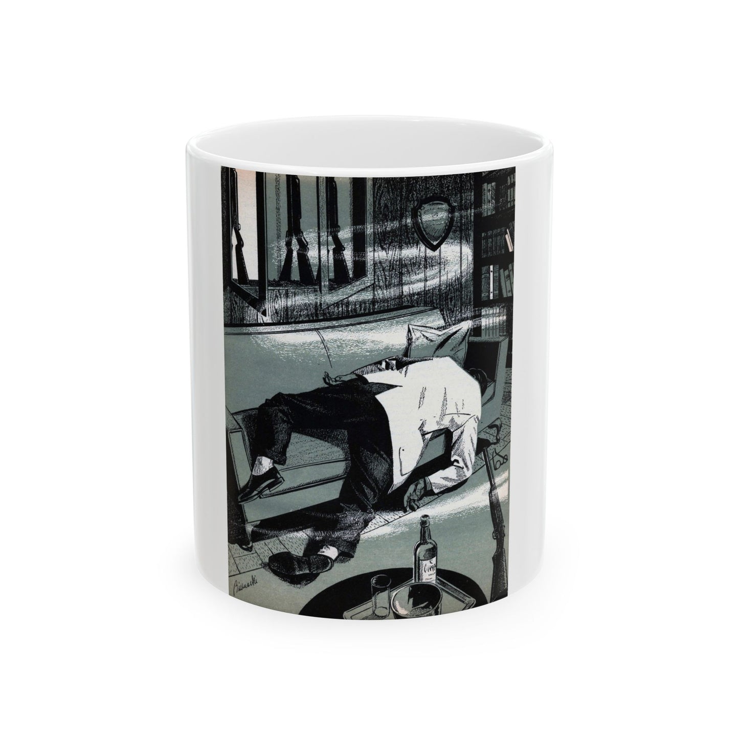 A Shot in the Dark, Bluebook Magazine, April 1956 - White Coffee Mug-11oz-Go Mug Yourself