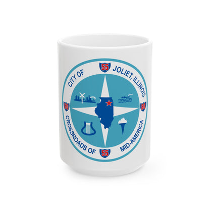 Seal of Joliet Illinois - White Coffee Mug