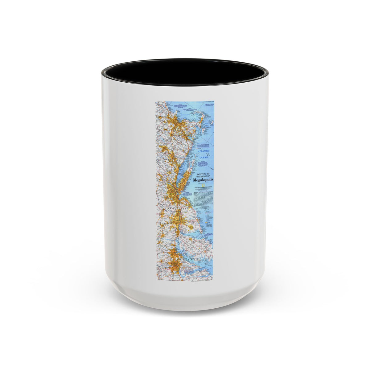 USA - Megalopolis- Boston to Washington (1994) (Map) Accent Coffee Mug