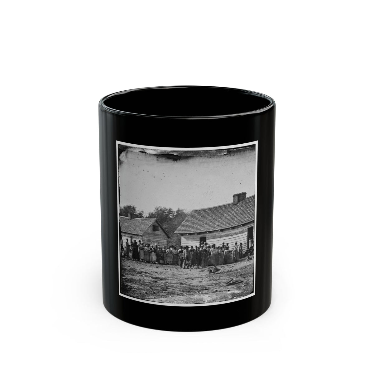 Beaufort, South Carolina. Group Of Negroes On J.J. Smith's Plantation (U.S. Civil War) Black Coffee Mug