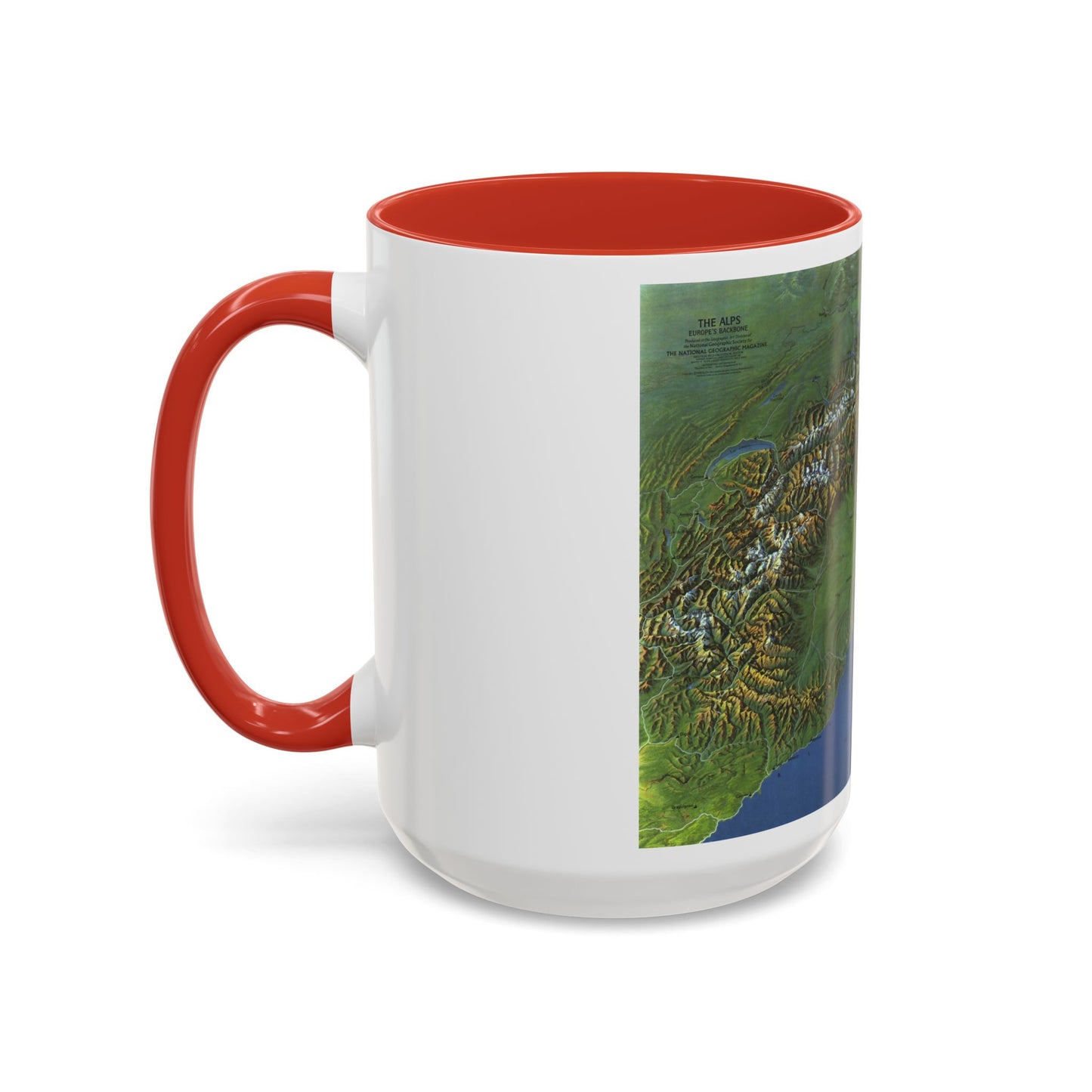 Alps, The - Europe's Backbone (1965) (Map) Accent Coffee Mug