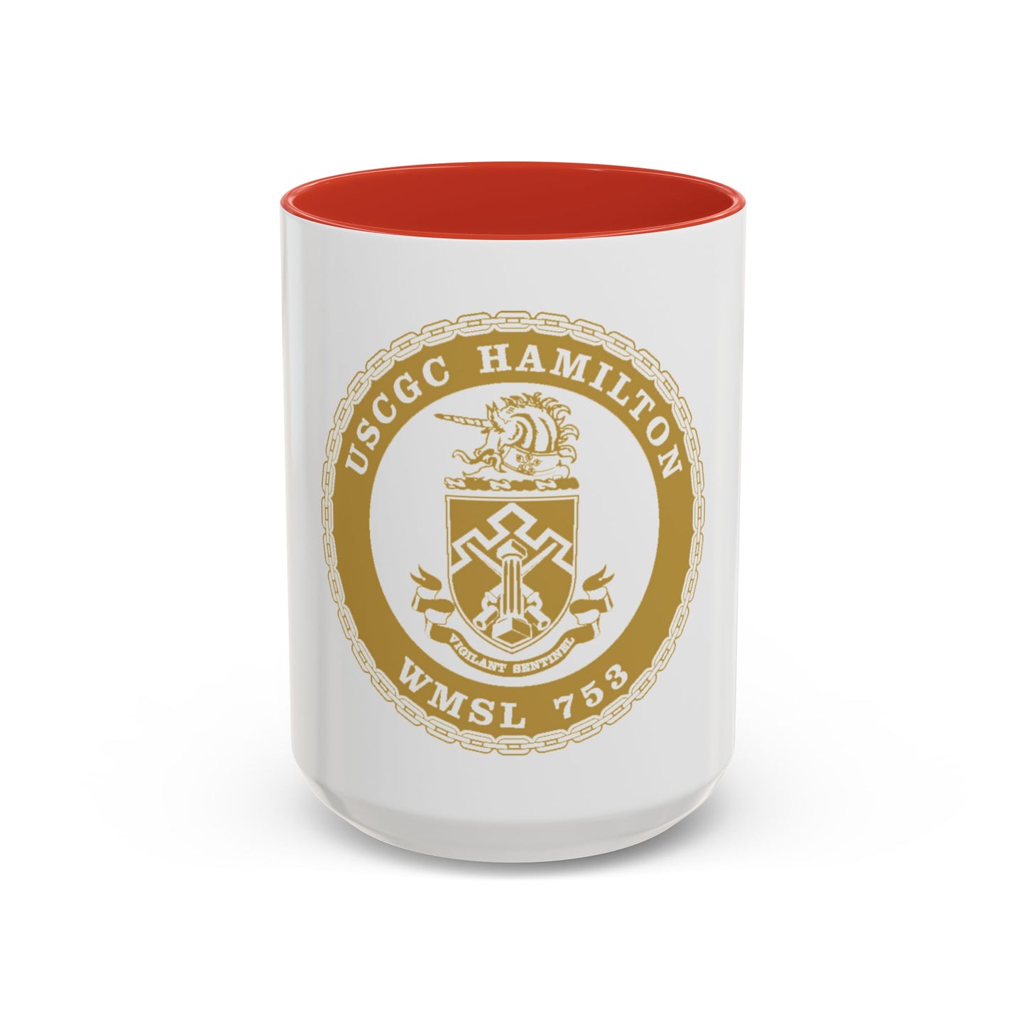 USCGC Hamilton WMSL 753 GOLD (U.S. Coast Guard) Accent Coffee Mug