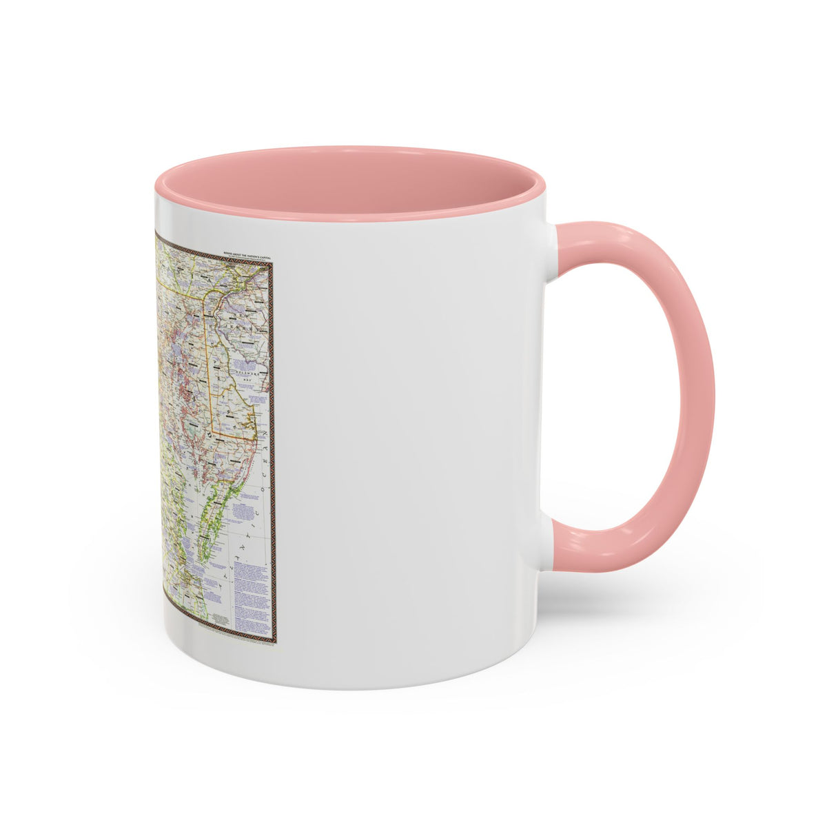 USA - Round About the Nation's Capital (1956) (Map) Accent Coffee Mug