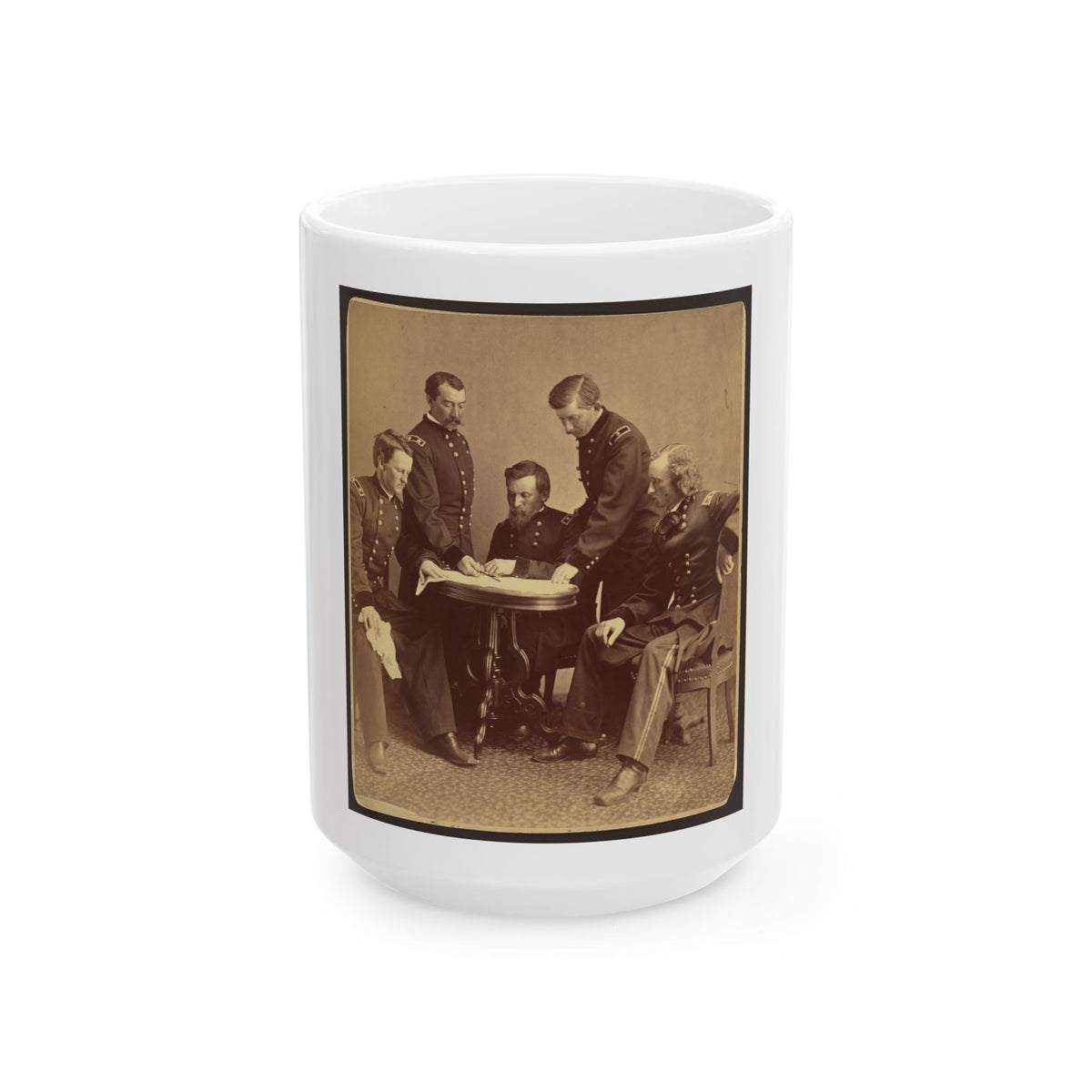 Sheridan And His Generals (U.S. Civil War) White Coffee Mug
