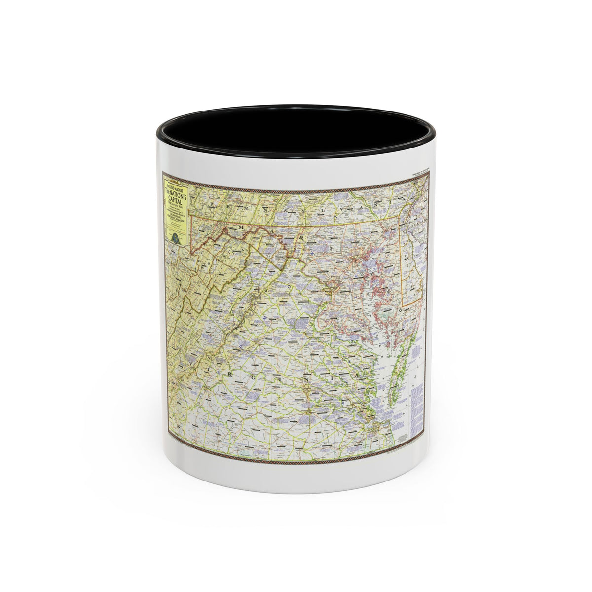USA - Round About the Nation's Capital (1956) (Map) Accent Coffee Mug