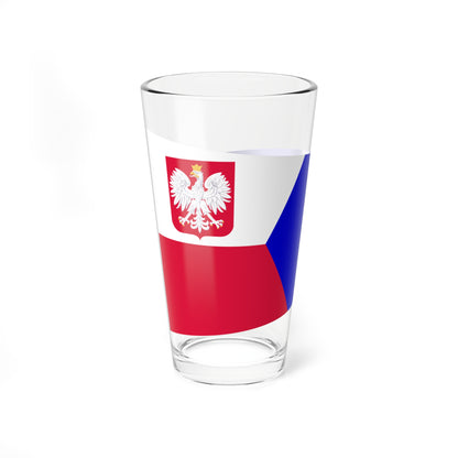 POL dowodca dywizjonu okretow rank flag (Poland) Pint Glass 16oz