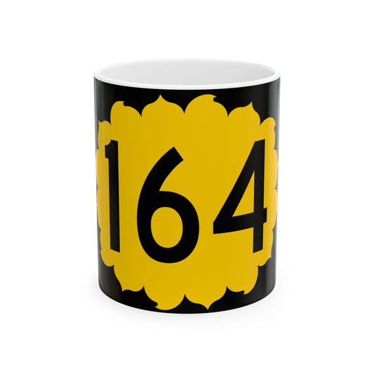 K-164 (Kansas) (Road Sign) White Coffee Mug