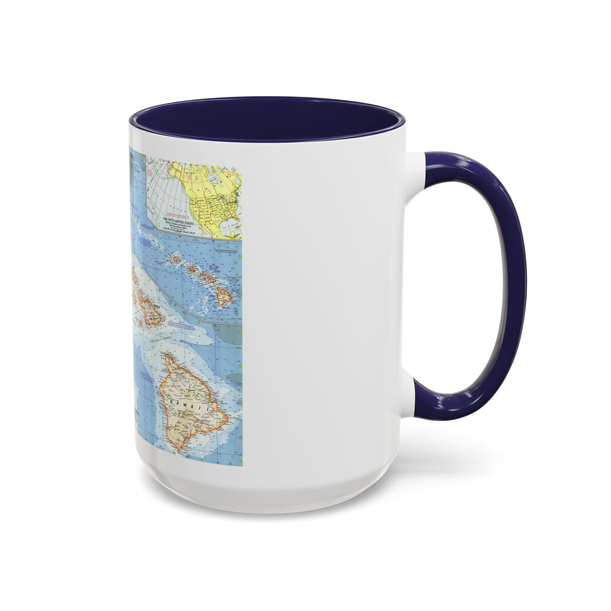 USA - Hawaii (1960) (Map) Accent Coffee Mug