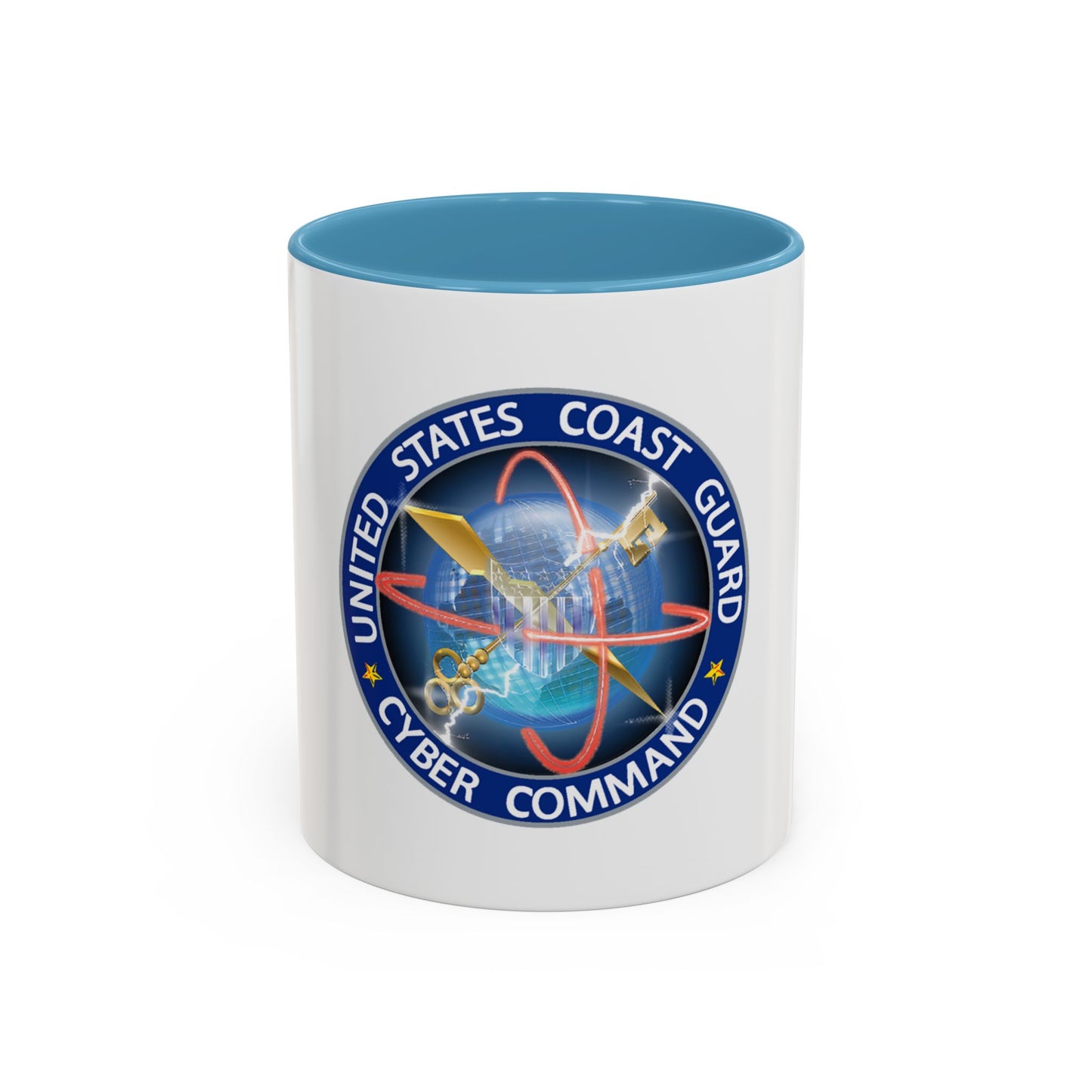 USCG Cyber Command (U.S. Coast Guard) Accent Coffee Mug