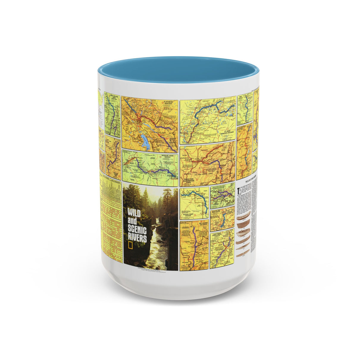 USA - Wild and Scenic Rivers 2 (1977) (Map) Accent Coffee Mug