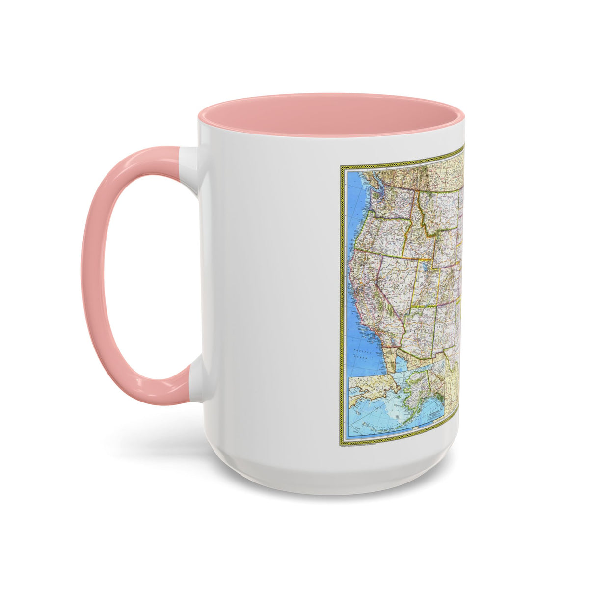 USA - The United States (1982) (Map) Accent Coffee Mug