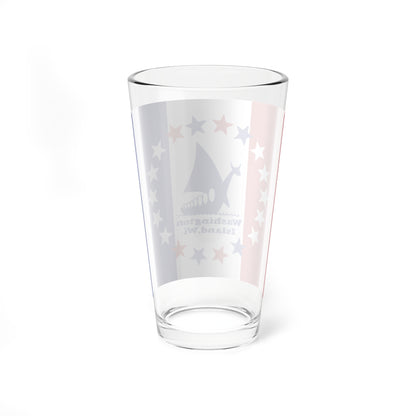 Flag of Washington Island Wisconsin (United States) Pint Glass 16oz