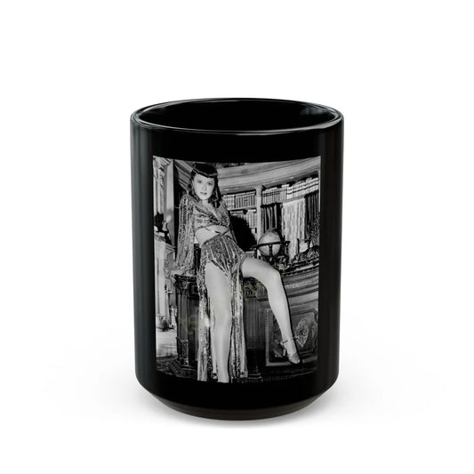 Barbara Stanwyck #219 (Vintage Female Icon) Black Coffee Mug-15oz-Go Mug Yourself