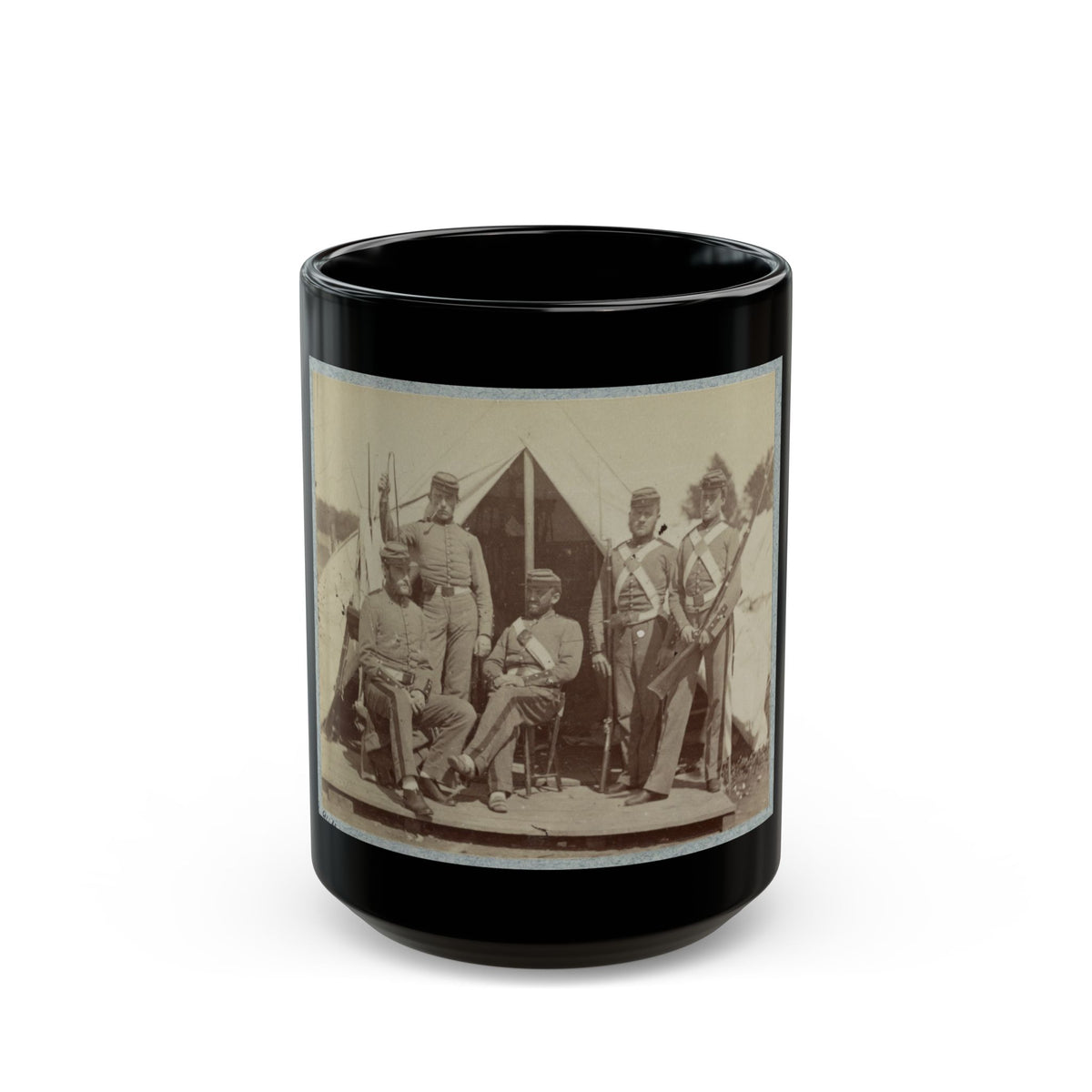 7th New York State Militia, Camp Cameron, D.C., 1861 029 (U.S. Civil War) Black Coffee Mug