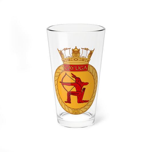 Ships Badge of HMCS Cayuga (Canada) (Coat of Arms) Pint Glass 16oz