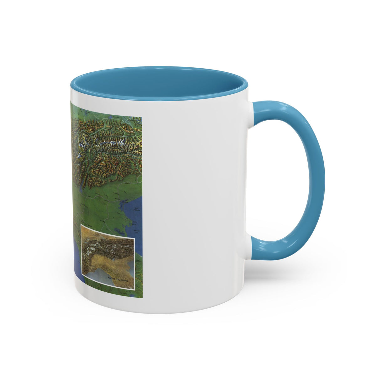 Alps, The - Europe's Backbone (1965) (Map) Accent Coffee Mug