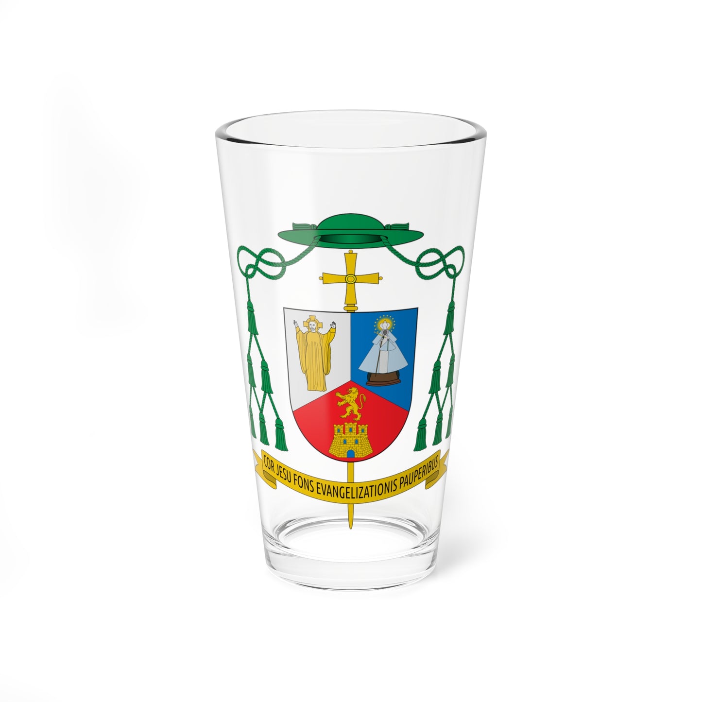 Escudo de Francisco Cerro Chaves obispo (Spain) (Coat of Arms) Pint Glass 16oz
