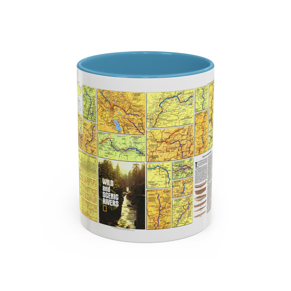 USA - Wild and Scenic Rivers 2 (1977) (Map) Accent Coffee Mug