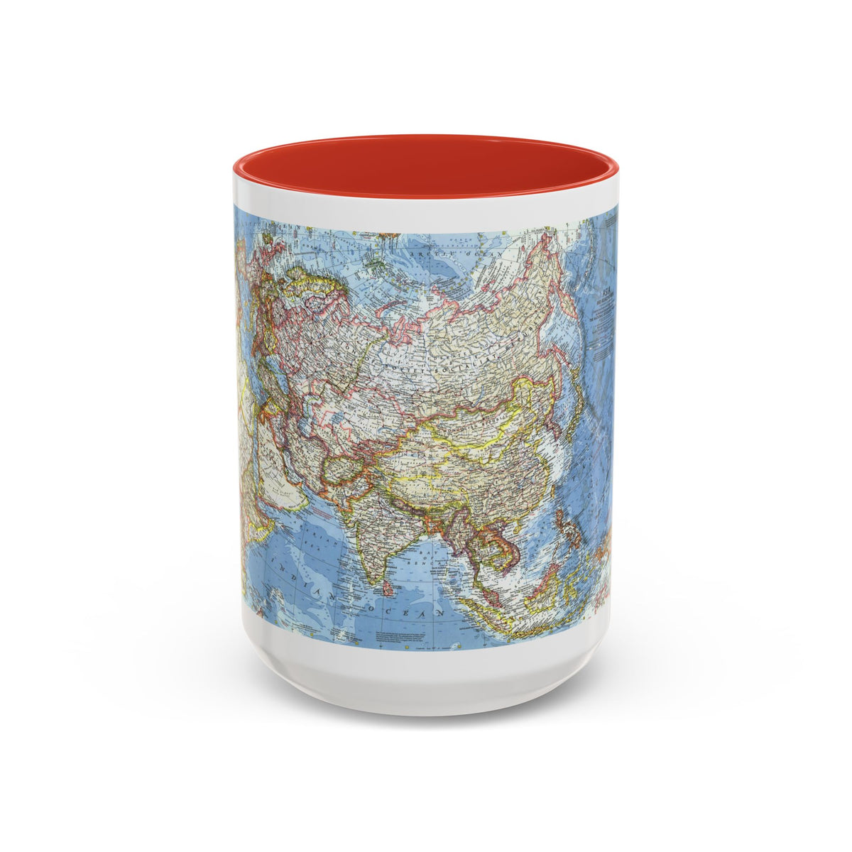 Asia and Adjacent Areas (1959) (Map) Accent Coffee Mug