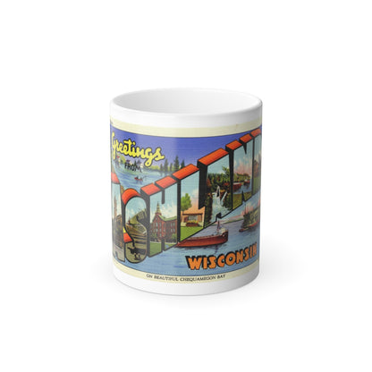 Greeting card from Ashland Wisconsin (Greeting Postcards) Color Changing Mug 11oz