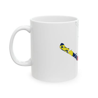 Flag map of Wake Island (United States) White Coffee Mug