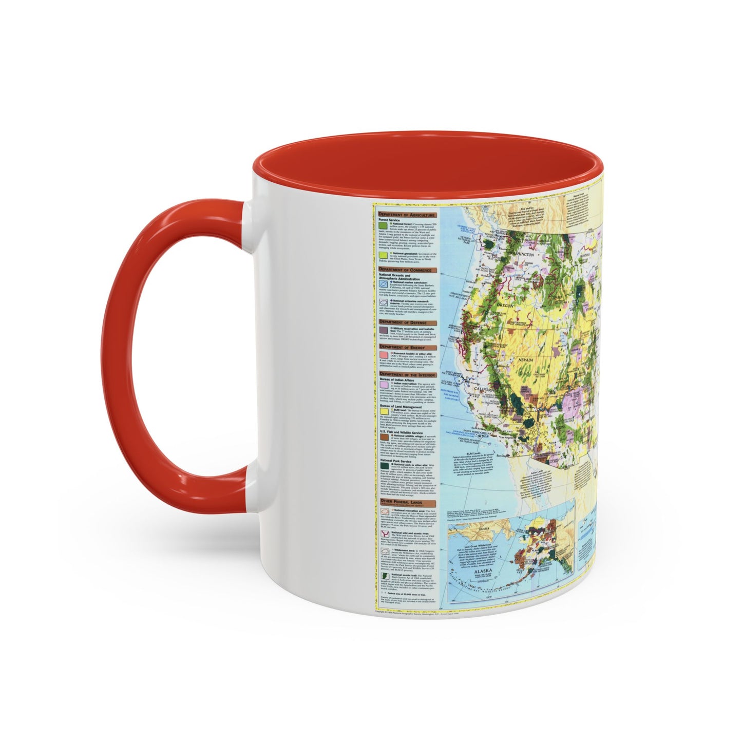 USA - Federal Lands in the Fifty States (1996) (Map) Accent Coffee Mug