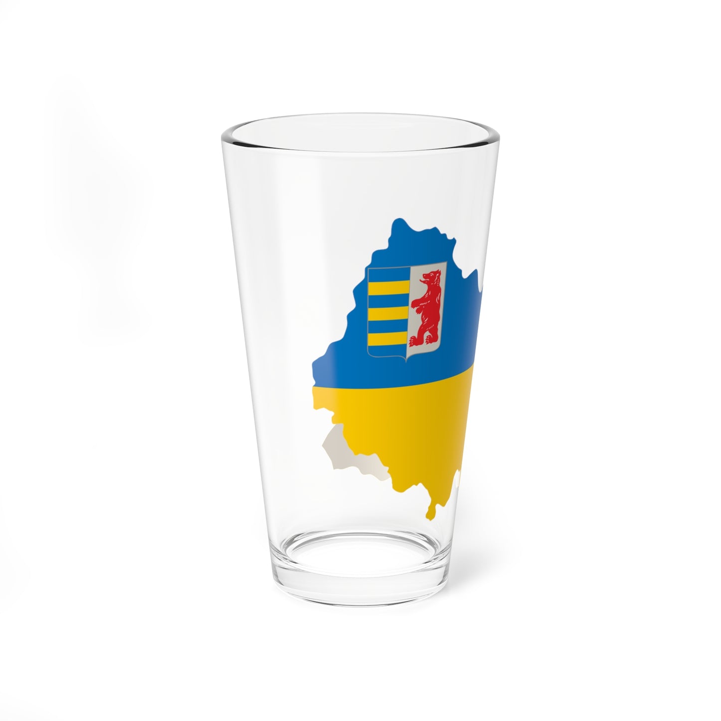 Flag-map of Zakarpattia Oblast (Ukraine) Pint Glass 16oz
