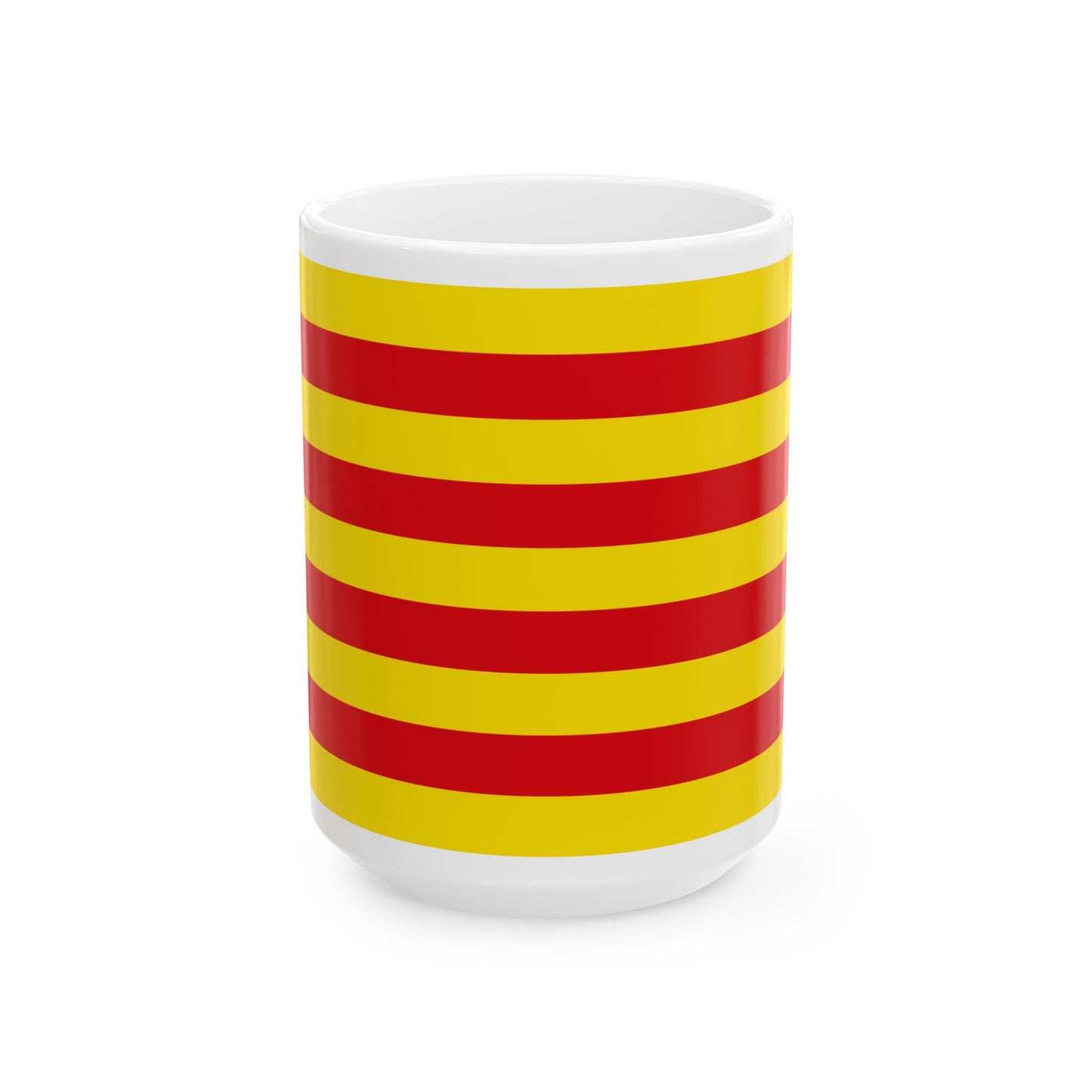 The Senyera the Flag of Catalonia Spain - White Coffee Mug-15oz-Go Mug Yourself