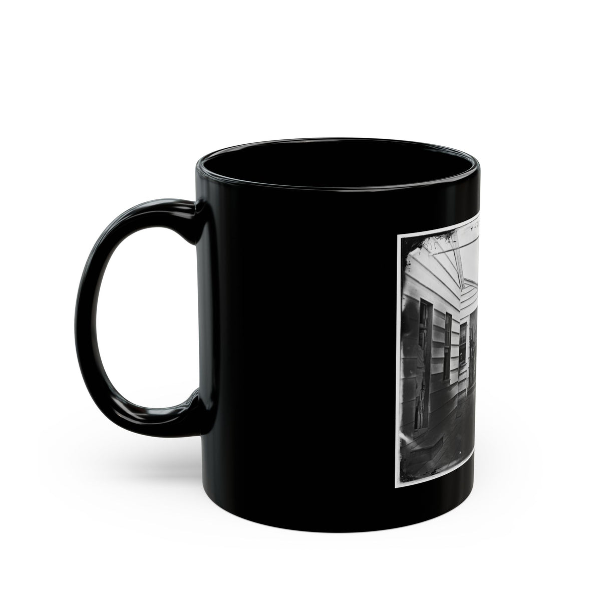 Washington, D.C. Convalescent Soldiers And Others Outside Quarters Of The Sanitary Commission Home Lodge (U.S. Civil War) Black Coffee Mug
