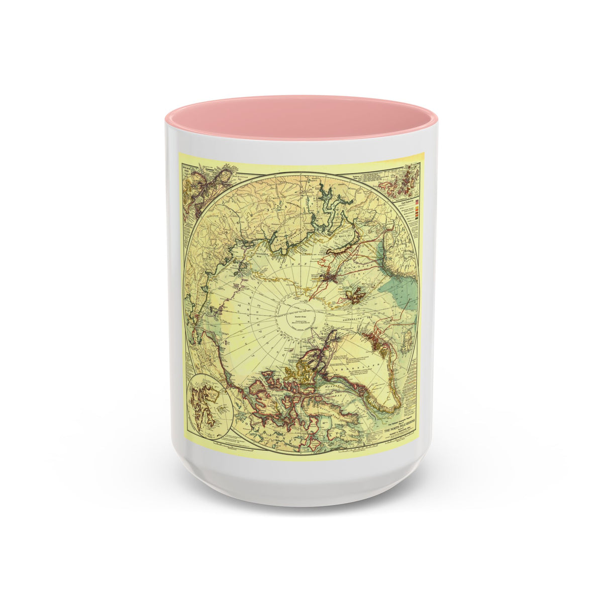 North Pole (1907) (Map) Accent Coffee Mug