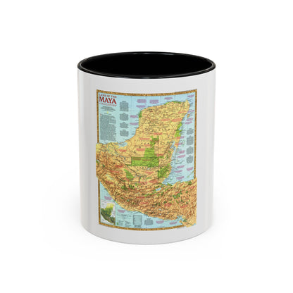 North America - Land of the Maya, A Traveller's Map (1990) (Map) Accent Coffee Mug