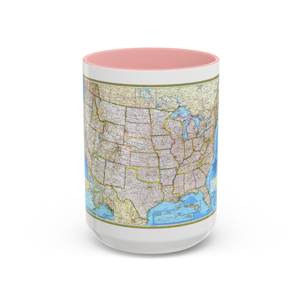USA - The United States (1982) (Map) Accent Coffee Mug