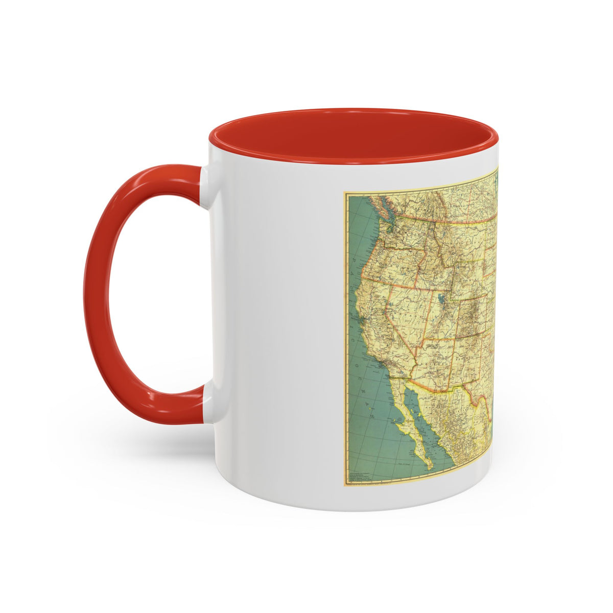 USA - The United States (1933) (Map) Accent Coffee Mug