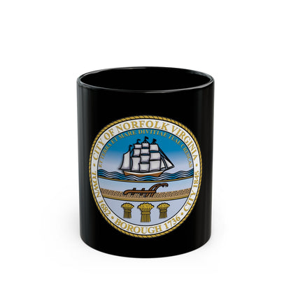 Seal of Norfolk Virginia - Black Coffee Mug