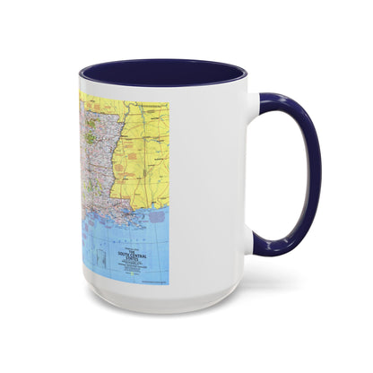 USA - South Central States 1 (1974) (Map) Accent Coffee Mug
