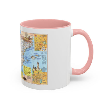 Spain and Portugal - A Traveller's Map 1 (1984) (Map) Accent Coffee Mug