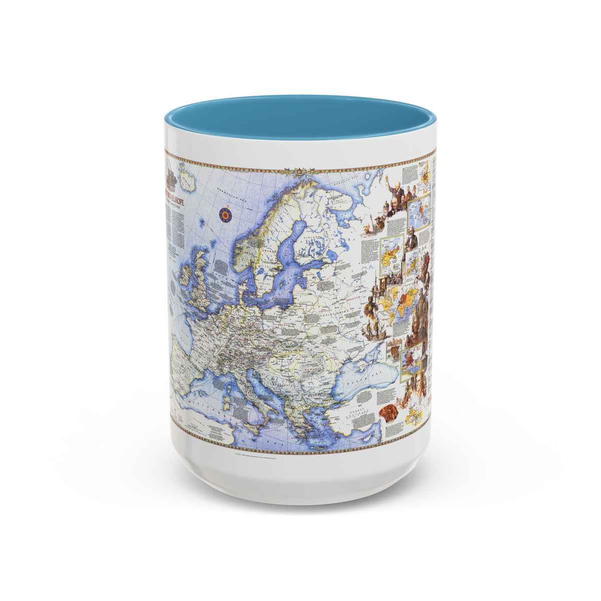 Europe - History The Major Turning Points (1983) (Map) Accent Coffee Mug