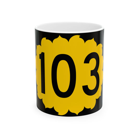 K-103 (Kansas) (Road Sign) White Coffee Mug