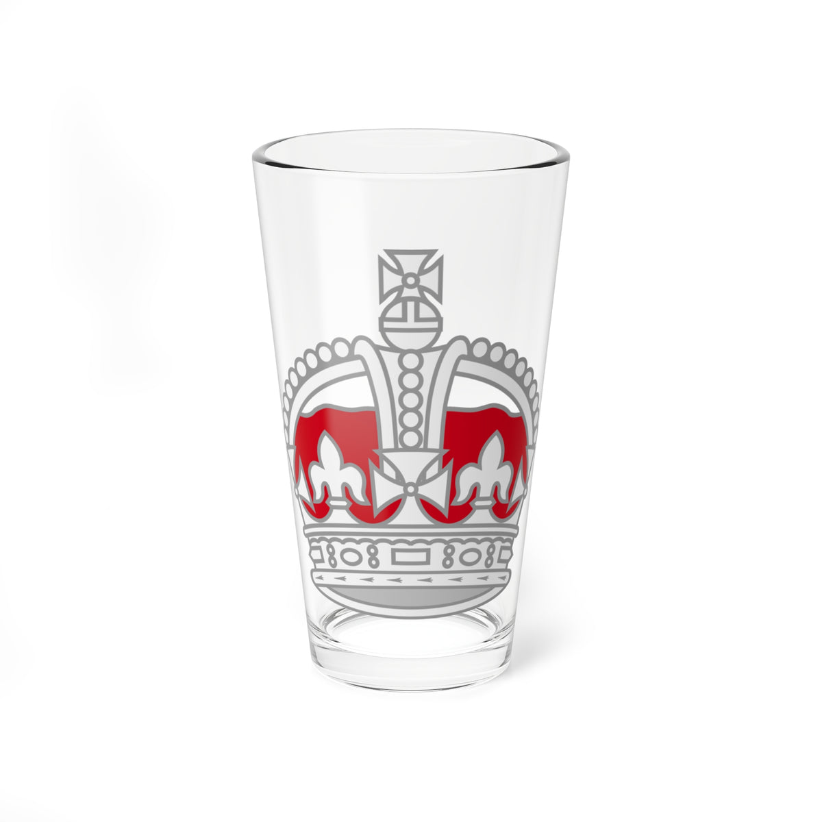 1901 pattern Tudor Crown silver and red (United Kingdom) (Military Rank) Pint Glass 16oz