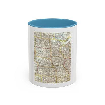 USA - North Central (1958) (Map) Accent Coffee Mug