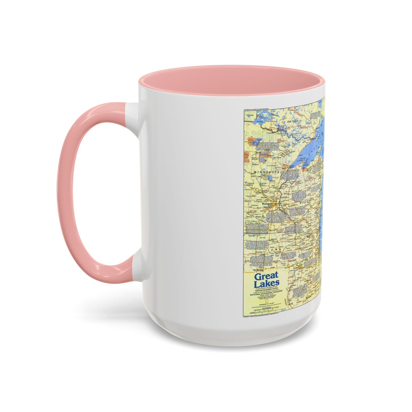 Canada - The Great Lakes 1 (1987) (Map) Accent Coffee Mug