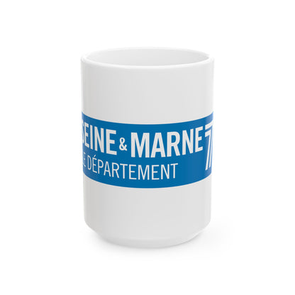 Drapeau de la Seine et Marne France - Tasse à café blanche