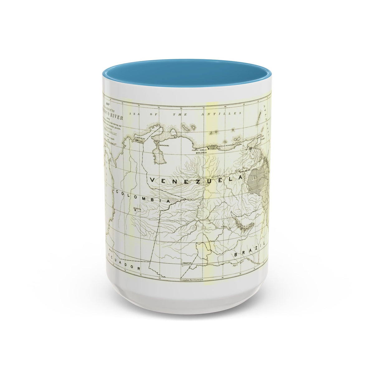 South America - Orinoco River (1896 (Map) Accent Coffee Mug