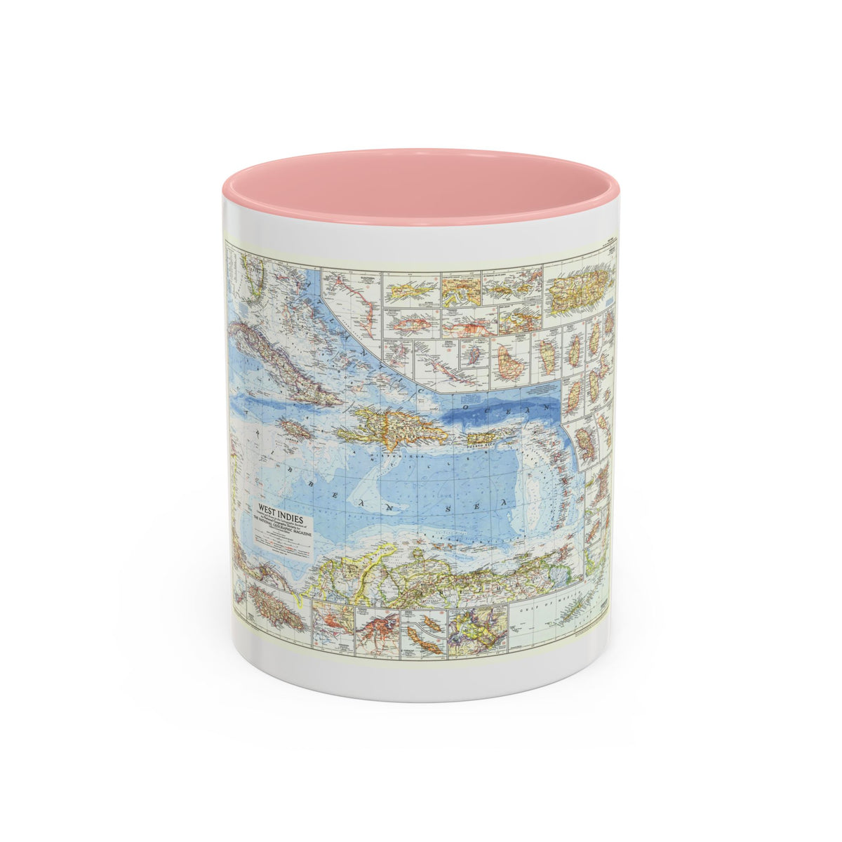 West Indies (1954) (Map) Accent Coffee Mug
