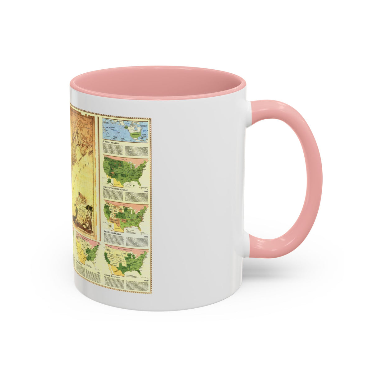 USA - Territorial Growth (1987) (Map) Accent Coffee Mug