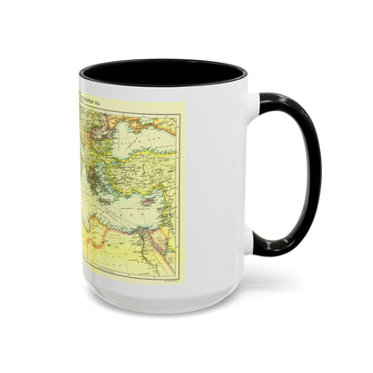 Mediterranean - Countries Bordering the (1912) (Map) Accent Coffee Mug